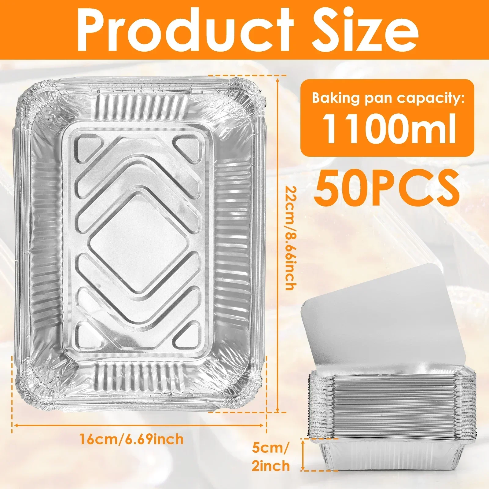 Kitchen Baking Tray Set - 50/100 adet alüminyum folyo tepsiler kapaklı