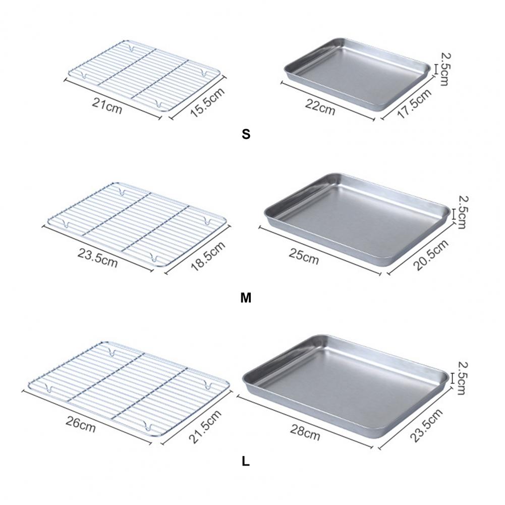 Kitchen Baking Tray Set - 1 Set Paslanmaz Çelik Fırın Tepsisi