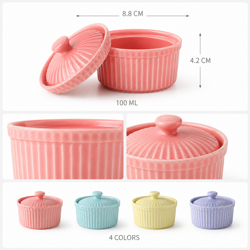 Seramik Kapaklı Ramekin Kase,  - Kitchen Baking Tray Set incelemesi ve fiyatı